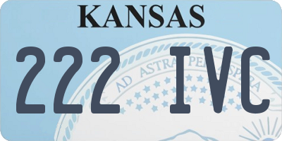 KS license plate 222IVC