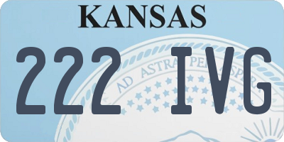 KS license plate 222IVG