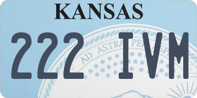 KS license plate 222IVM
