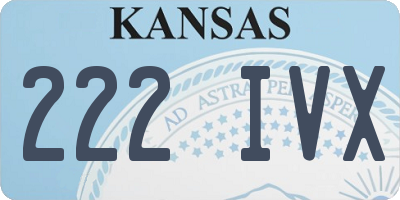 KS license plate 222IVX