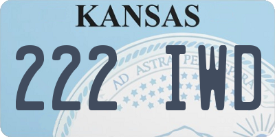 KS license plate 222IWD