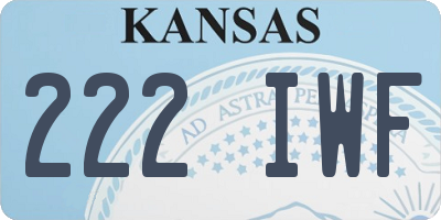 KS license plate 222IWF