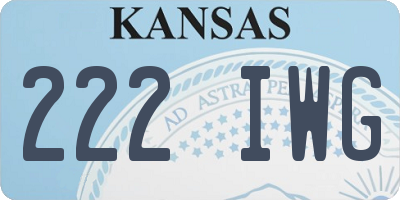 KS license plate 222IWG