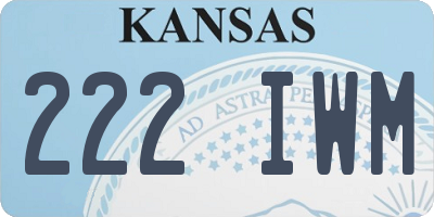 KS license plate 222IWM