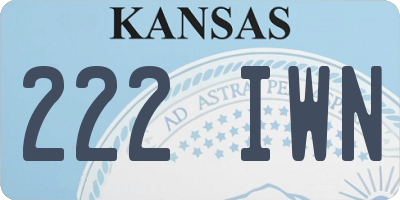 KS license plate 222IWN