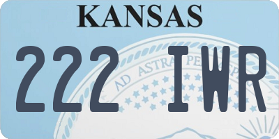 KS license plate 222IWR