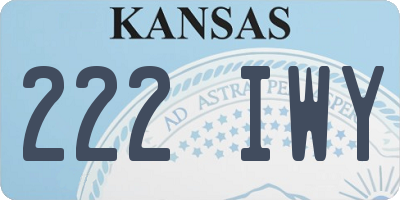 KS license plate 222IWY