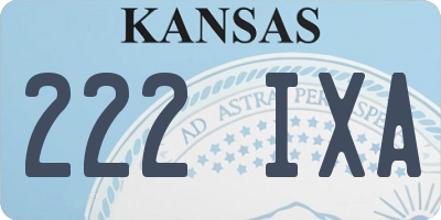 KS license plate 222IXA