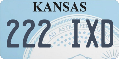 KS license plate 222IXD