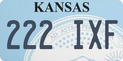 KS license plate 222IXF
