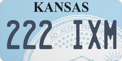 KS license plate 222IXM