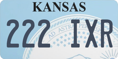 KS license plate 222IXR