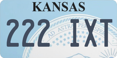 KS license plate 222IXT