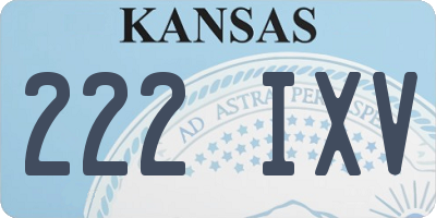 KS license plate 222IXV