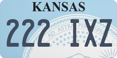 KS license plate 222IXZ