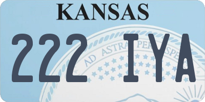 KS license plate 222IYA