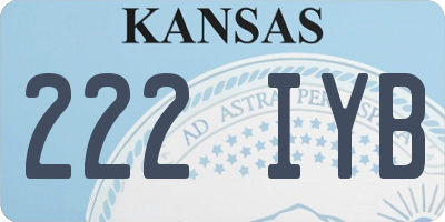 KS license plate 222IYB