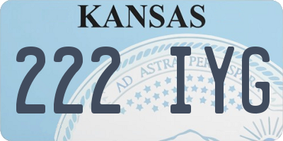 KS license plate 222IYG