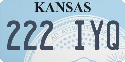 KS license plate 222IYQ