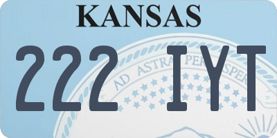 KS license plate 222IYT
