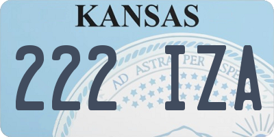KS license plate 222IZA