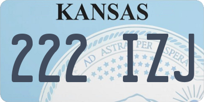 KS license plate 222IZJ
