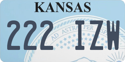 KS license plate 222IZW
