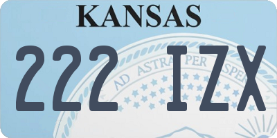 KS license plate 222IZX