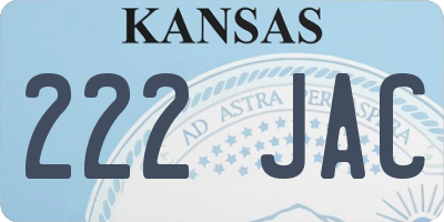 KS license plate 222JAC
