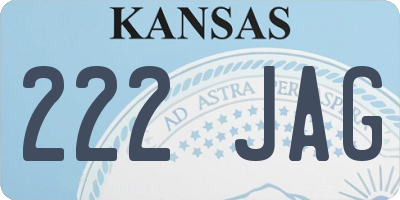 KS license plate 222JAG