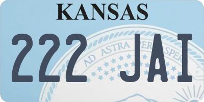 KS license plate 222JAI