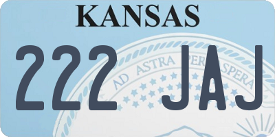 KS license plate 222JAJ