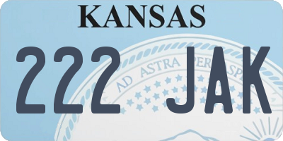 KS license plate 222JAK