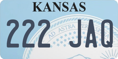KS license plate 222JAQ
