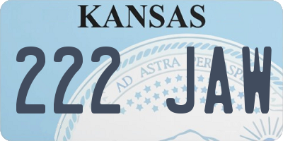 KS license plate 222JAW