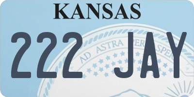 KS license plate 222JAY