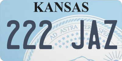 KS license plate 222JAZ