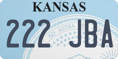 KS license plate 222JBA