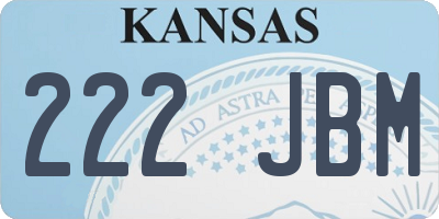 KS license plate 222JBM