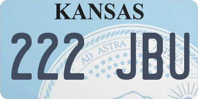 KS license plate 222JBU