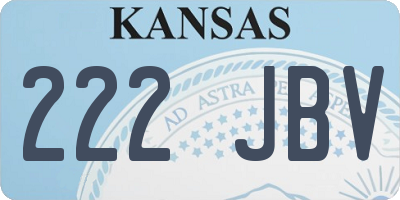 KS license plate 222JBV