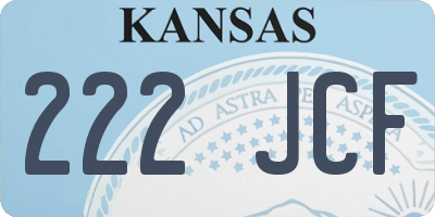KS license plate 222JCF