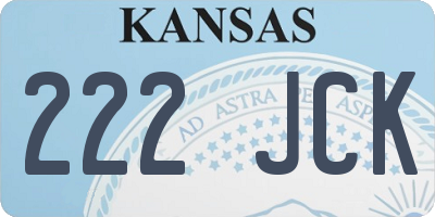 KS license plate 222JCK