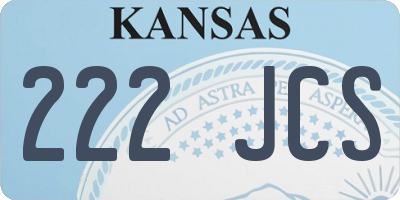 KS license plate 222JCS