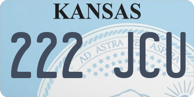 KS license plate 222JCU