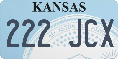 KS license plate 222JCX