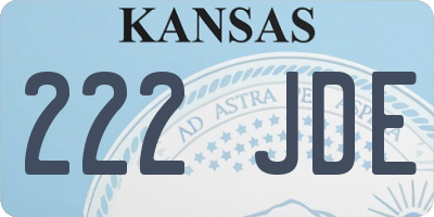 KS license plate 222JDE