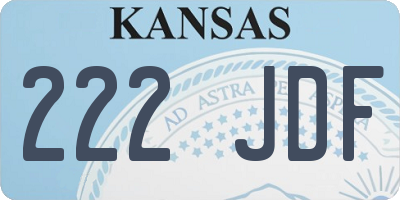 KS license plate 222JDF