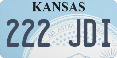 KS license plate 222JDI