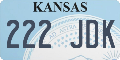 KS license plate 222JDK